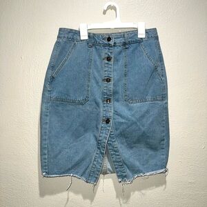 Shein Denim Button Down Jean Skirt